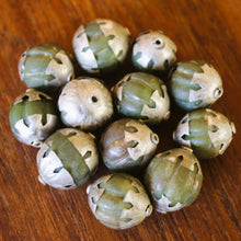 Load image into Gallery viewer, Jade, Afghanistan, China, Asia, Melons, Oval, Tin, Metal, Round, Carved, Henan, Semi-Precious, Jewellery-Making, Gem, Jewellery, Global Beads, Collection, Mix, Tigertail, Craftline, Leather, Earrings, Necklace, Anklet, Bracelet, Ethnic, Tribal, Spiritual, Jade, Unpolished, Statement, Button, Button-Shaped, Healing Qualities, Polished, Boho, Boho-Style, Beads, Imperial Gem,
