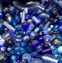 Load image into Gallery viewer, Blue, Cyan, Capri, Cerulean, Navy, Aqua, Sapphire, Cobalt, Azure, Glass, White Metal, Worldwide, Bone, Shell, Tubes, Rounds, Cubes, Bicones, Hearts, Ovals, Drops, Frosted, India, China, Indonesia, Cylinder, Silver Foil, Jewellery, Earrings, Necklaces, Bracelets, Opaque, Transparent, Twists, Frosted,
