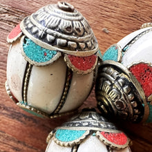 Load image into Gallery viewer, Jewellery-Making, Silver, Naga Conch, Hand-Crafted, Semi-Precious, Tibet, Imperfections, Jewellery, Global Beads, Collection, Mix, Tigertail, Craftline, Leather, Necklace, Earrings, Ethnic, Tribal, Turquoise, Coral, Copper, Statement Jewellery, Top-Drill, Beads, Statement Jewellery, Nomad, Conch, Coral, Turquoise, Copper, Himalayas, Nepal,