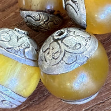Load image into Gallery viewer, Tibet Beads, Jewellery-Making, Silver, Resin, Tibet, Imperfections, Jewellery, Global Beads, Collection, Mix, Tigertail, Craftline, Leather, Necklace, Earrings, Ethnic, Tribal, Statement Jewellery, Top-Drill, Hole, Himalayas, Bracelet, Anklet, Bangle, Turquoise, Currency, Trading, Mushroom-Like, Copal, Tree-Resin, Amber,