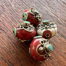 Load image into Gallery viewer, Jewellery-Making, Silver, Tibet, Imperfections, Jewellery, Nepal, Brass, Crackle, Collection, Nepali, Mix, Tigertail, Craftline, Leather, Necklace, Earrings, Ethnic, Tribal, Enamel Statement Jewellery, Top-Drill, Beads, Statement Jewellery, Nomad, Conch, Coral, Turquoise, Copper, Himalayas, Nepal,