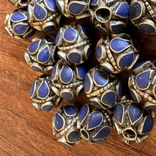 Load image into Gallery viewer, Turkoman Beads, Afghanistan, Turkmenistan, Brass, Turkoman,  Imperfections, Jewellery, Global Beads, Enamel, Semi-Precious, Collection, Mix, Tigertail, Craftline, Leather, Jasper, Malachite, Lapis Lazuli, Turquoise,  Necklace, Earrings, Ethnic, Tribal, Statement Jewellery, Top-Drill, Hole, Afghan, Middle Eastern, Enamel, Inlaid, Bracelet, Anklet, Filigree, Wire, Wrapping, Rustic,
