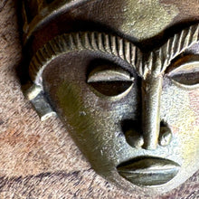 Load image into Gallery viewer, Africa, Ashanti, African, Ghana, Brass, Metal, Spiral Disks, 3rd Millennium, Mask, Lost-Wax, Central Ghana, Nigeria, Ivory Coast, Baoule, Bronze, Ancient Techniques, Krobo, Krobos, Metal-Casting, Beads, Molten Metal, Bead-Making, Modern Methods, West Africa, Tribe, Ethnic, Hearts, Fern-Like, Glass, Recycled Glass, Dentistry, Necklace, Boho-Inspired, Pendants,