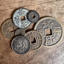 Load image into Gallery viewer, Coins, Dragon, Chinese Dollar, Jewellery, Chinese, Worn, Art, Crafts, Copper, Brass, Bronze, Tin, Ethnic,