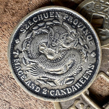 Load image into Gallery viewer, Coins, Dragon, Chinese Dollar, Jewellery, Chinese, Worn, Art, Crafts, Copper, Brass, Bronze, Tin, Ethnic,
