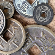Load image into Gallery viewer, Coins, Dragon, Chinese Dollar, Jewellery, Chinese, Worn, Art, Crafts, Copper, Brass, Bronze, Tin, Ethnic,