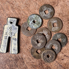 Load image into Gallery viewer, Coins, Money Spade Coin, Huo Bu, Jewellery, Chinese, Worn, Art, Crafts, Copper, Brass, Bronze, Tin, Ethnic, Pendant,