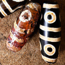Load image into Gallery viewer, Agate, Etched, Rare, Collectible, Semi-Precious, dZi, Two-Eye, Eight-Eye, Tibet, Bhutan, Nepal, Ladakh, Jewellery-Making, Beads, Collection, Necklace, Anklet, Bracelet, Earrings, Ethnic, Tribal, Amulets, Currency, Trading, Old, Spiritual, Luck, Happiness,