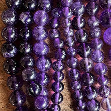 Load image into Gallery viewer, Amethyst, Far East, Semi-Precious, Stones, Strands, Round, Beads, Jewellery, Bracelet, Necklace, Earrings, Bangle, Anklet, Assorted, Mix,