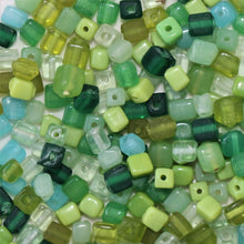 Load image into Gallery viewer, Indian, Glass, Cube, Glazed, Transparent, Green, Olive, Teal, Emerald Green, Lime, Forest Green, Mint, Amazon, Avocado, Apple, Chartreuse,