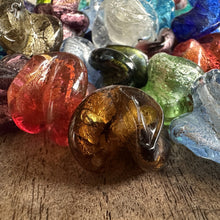 Load image into Gallery viewer, Indian, Silver Foil, Propeller, Beads, Statement, Necklace, Collection, Red, Orange, Topaz, Blue, Cyan, Aqua, Sapphire, Green, Clear, Silver Grey, Charcoal, Olive, Purple, Violet, Ruby, Magenta, Jewellery-Making, Chunky, Jewellery, Glass, Large Hole, Centre-Drill, Mix, Tigertail, Leather, Hemp-Twine, Fishing Line, Bead Curtains, Suncatchers