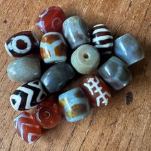 Load image into Gallery viewer, Agate, Etched, Semi-Precious, Carnelian, dZi, Three-Eye, Tibet, Oval, Jewellery-Making, Beads, Beaders, Collection, Necklace, Anklet, Bracelet, Earrings, Ethnic, Tribal, Hieroglyphic, Amulets, Construction, Currency, Trading, Nepal, Animal Skins, Old, Spiritual, Heavenly, Wealth, Luck, Happiness,