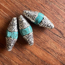 Load image into Gallery viewer, Turquoise, Polished, Semi-Precious, Matrix, Veins, Pebbles, Black, Brown, Rare, Tibet, Himalayas, Slabs, Arizona, Nugget, Nugget, Nepal, Jewellery-Making, Jewellery, Beaders, Collection, Mix, Boho, Trendy, Up-Market, Rectangle, Necklace, Anklet, Bracelet, Earrings, Spiritual, Healing Qualities, Ethnic, Tribal, United States, Iran, Turkey, Chile, Tibet, Mexico, China, Statement, Green, Blue, Gemstone, Bracelet, Earrings,