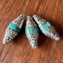 Load image into Gallery viewer, Turquoise, Polished, Semi-Precious, Matrix, Veins, Pebbles, Black, Brown, Rare, Tibet, Himalayas, Slabs, Arizona, Nugget, Nugget, Nepal, Jewellery-Making, Jewellery, Beaders, Collection, Mix, Boho, Trendy, Up-Market, Rectangle, Necklace, Anklet, Bracelet, Earrings, Spiritual, Healing Qualities, Ethnic, Tribal, United States, Iran, Turkey, Chile, Tibet, Mexico, China, Statement, Green, Blue, Gemstone, Bracelet, Earrings,