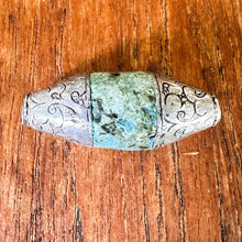 Load image into Gallery viewer, Turquoise, Polished, Semi-Precious, Matrix, Veins, Black, Brown, Himalayas, Necklace, Anklet, Pendant, Spiritual, Healing Qualities, Ethnic, Tribal, United States, Iran, Turkey, Chile, Tibet, Mexico, China, Statement, Green, Blue, Gemstone,