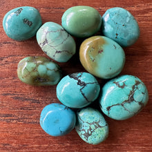 Load image into Gallery viewer, Turquoise, Polished, Semi-Precious, Matrix, Veins, Pebbles, Black, Brown, Himalayas, Slabs, Arizona, Nugget, Nugget, Jewellery-Making, Jewellery, Beaders, Collection, Mix, Necklace, Anklet, Bracelet, Earrings, Spiritual, Healing Qualities, Ethnic, Tribal, United States, Iran, Turkey, Chile, Tibet, Mexico, China, Statement, Green, Blue, Gemstone,