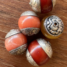 Load image into Gallery viewer, Tibet Beads, Jewellery-Making, Silver, Resin, Crackle, Tibet, Imperfections, Jewellery, Global Beads, Collection, Mix, Tigertail, Coral, Jasper, Craftline, Leather, Necklace, Earrings, Ethnic, Tribal, Statement Jewellery, Top-Drill, Hole, Himalayas, Bracelet, Anklet, Bangle, Turquoise, Currency, Trading, Himalayas, Curling Stones,