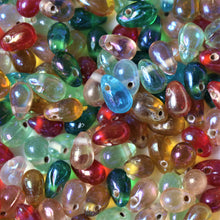 Load image into Gallery viewer, Glass, Droplet, India, Indian, Drops, Baubles, Varanasi, Silver Foil, Jewellery, Bracelet, Necklace, Earrings, Bead Curtain, Suncatcher, 10mm, Pink, Purple, Lime Green, Pink, Pale Blue, Topaz,