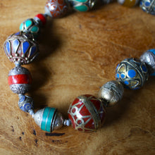 Load image into Gallery viewer, Silver, Beads, Brass, Rose Dakin, Unique, Traditional, Hand-Crafted, Afghanistan, Turkoman, Turkmenistan, Kazakh, Kazakhstan, Nepal, Africa, Europe, India, Broome, Margaret River, World, Afghanistan, Jewellery, Wearable Art, Canadian Indian Heritage, Lapis Lazuli, Malachite, Turquoise, Coral, Pearl Shell, Bone, Wood, Metal, Ethnic, Jewellery, Tribal, Statement, Western Australia, Semi-Precious