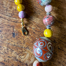 Load image into Gallery viewer, Semi-Precious, Turkoman, Central Asia, Wire-Whipped Filigree, Beads, Brass, Rose Dakin, Unique, Mookaite, Red Jasper, Traditional, Hand-Crafted, Afghanistan, Nepal, Africa, Europe, India, Broome, Margaret River, World, Jewellery, Wearable Art, Canadian Indian Heritage, Lapis Lazuli, Malachite, Turquoise, Coral, Pearl Shell, Bone, Wood, Metal, Ethnic, Tribal, Statement, Western Australia,