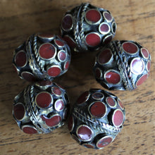 Load image into Gallery viewer, Turkoman Beads, Afghanistan, Turkmenistan, Brass, Turkoman, Imperfections, Jewellery, Global Beads, Collection, Mix, Tigertail, Craftline, Leather, Necklace, Earrings, Ethnic, Tribal, Statement Jewellery, Top-Drill, Hole, Afghan, Middle Eastern, Enamel, Inlaid, Bracelet, Anklet, Filigree, Wire, Wrapping, Jasper, Rustic,