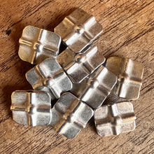 Load image into Gallery viewer, Silver, HillTribe, Flat Cross-Tiles, Pure Silver, Hill Tribe, Thailand, Karen HillTribe, Puff Fish, Beads, Metal, Charms, Pendants, 99.9%, Vietnam, Chasing, Hammer, Traditional Tools, Hand-Crafted, Artisans, Chasing Hammer, Silversmith, Ethnic, Jewellery, Earrings, Beaders, Bracelet, Necklace, Anklet, Tribal, Statement,