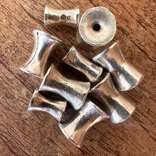 Load image into Gallery viewer, Silver, HillTribe, Concave Spools, Pure Silver, Hill Tribe, Thailand, Karen HillTribe, Beads, Metal, Charms, Pendants, 99.9%, Vietnam, Chasing, Hammer, Traditional Tools, Hand-Crafted, Artisans, Chasing Hammer, Silversmith, Ethnic, Jewellery, Earrings, Beaders, Bracelet, Necklace, Anklet, Tribal, Statement,