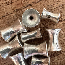 Load image into Gallery viewer, Silver, HillTribe, Concave Spools, Pure Silver, Hill Tribe, Thailand, Karen HillTribe, Beads, Metal, Charms, Pendants, 99.9%, Vietnam, Chasing, Hammer, Traditional Tools, Hand-Crafted, Artisans, Chasing Hammer, Silversmith, Ethnic, Jewellery, Earrings, Beaders, Bracelet, Necklace, Anklet, Tribal, Statement,