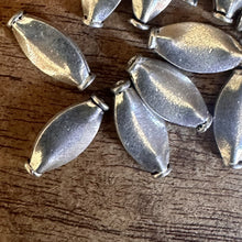 Load image into Gallery viewer, Sterling Silver, India, 925, Flat Oval Water Sacks, Metal, Beads, Ovals, Silver, Dangle, Charms, Pendants, Crafted, Silversmiths, Jewellery, Indian, Ethnic, Tribal, Bracelets, Earrings, Necklaces, Copper, Zinc, Nickel, Statement Jewellery,