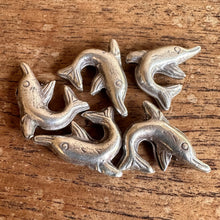 Load image into Gallery viewer, Silver, HillTribe, Pure Silver, Hill Tribe, Thailand, Karen HillTribe, Beads, Metal, Charms, Pendants, 99.9%, Vietnam, Chasing, Hammer, Traditional Tools, Hand-Crafted, Artisans, Chasing Hammer, Silversmith, Ethnic, Jewellery, Beaders, Bracelet, Necklace, Anklet, Tribal, Statement, Dolphin,