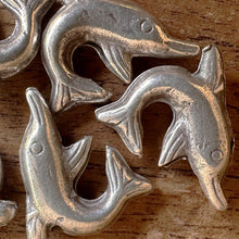 Load image into Gallery viewer, Silver, HillTribe, Pure Silver, Hill Tribe, Thailand, Karen HillTribe, Beads, Metal, Charms, Pendants, 99.9%, Vietnam, Chasing, Hammer, Traditional Tools, Hand-Crafted, Artisans, Chasing Hammer, Silversmith, Ethnic, Jewellery, Beaders, Bracelet, Necklace, Anklet, Tribal, Statement, Dolphin,