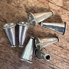 Load image into Gallery viewer, Silver, HillTribe, Cone Caps, Cone End Caps, Pure Silver, Floral, Hollow, Hill Tribe, Thailand, Karen HillTribe, Beads, Metal, Charms, Hammered, Pendants, 99.9%, Vietnam, Chasing, Hammer, Traditional Tools, Hand-Crafted, Artisans, Chasing Hammer, Silversmith, Ethnic, Jewellery, Earrings, Beaders, Bracelet, Necklace, Anklet, Tribal, Statement,