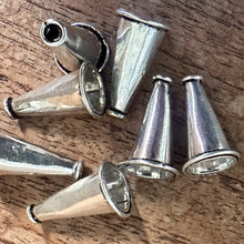 Load image into Gallery viewer, Silver, HillTribe, Cone Caps, Cone End Caps, Pure Silver, Floral, Hollow, Hill Tribe, Thailand, Karen HillTribe, Beads, Metal, Charms, Hammered, Pendants, 99.9%, Vietnam, Chasing, Hammer, Traditional Tools, Hand-Crafted, Artisans, Chasing Hammer, Silversmith, Ethnic, Jewellery, Earrings, Beaders, Bracelet, Necklace, Anklet, Tribal, Statement,