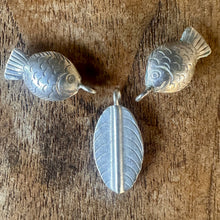 Load image into Gallery viewer, Silver, HillTribe, Charms, Fish, Leaf, Pure Silver, Hill Tribe, Thailand, Karen HillTribe, Beads, Metal, Charms, Hammered, Pendants, 99.9%, Vietnam, Chasing, Hammer, Traditional Tools, Hand-Crafted, Artisans, Chasing Hammer, Silversmith, Ethnic, Jewellery, Earrings, Beaders, Bracelet, Necklace, Anklet, Tribal, Statement,