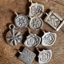 Load image into Gallery viewer, Silver, HillTribe, Charms, Pure Silver, Hill Tribe, Thailand, Karen HillTribe, Beads, Metal, Charms, Hammered, Pendants, 99.9%, Vietnam, Chasing, Hammer, Traditional Tools, Hand-Crafted, Artisans, Chasing Hammer, Silversmith, Ethnic, Jewellery, Earrings, Beaders, Bracelet, Necklace, Anklet, Tribal, Statement,