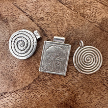 Load image into Gallery viewer, Silver, HillTribe, Tree of Life, Charms, Pendant, Pure Silver, Hill Tribe, Thailand, Karen HillTribe, Beads, Metal, Charms, Hammered, Pendants, 99.9%, Vietnam, Chasing, Hammer, Traditional Tools, Hand-Crafted, Artisans, Chasing Hammer, Silversmith, Ethnic, Jewellery, Earrings, Beaders, Bracelet, Necklace, Anklet, Tribal, Statement,