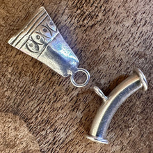 Load image into Gallery viewer, Silver, HillTribe, Bell-Shaped Charm, Pure Silver, Hill Tribe, Curved Noodle Tube, Thailand, Karen HillTribe, Beads, Metal, Charms, Hammered, Pendants, 99.9%, Vietnam, Chasing, Hammer, Traditional Tools, Hand-Crafted, Artisans, Chasing Hammer, Silversmith, Ethnic, Jewellery, Earrings, Beaders, Bracelet, Necklace, Anklet, Tribal,