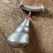 Load image into Gallery viewer, Silver, HillTribe, Spiral Shell Pendant, Pure Silver, Hill Tribe, Curved Noodle Tube, Thailand, Karen HillTribe, Beads, Metal, Charms, Hammered, Pendants, 99.9%, Vietnam, Chasing, Hammer, Traditional Tools, Hand-Crafted, Artisans, Chasing Hammer, Silversmith, Ethnic, Jewellery, Earrings, Beaders, Bracelet, Necklace, Anklet, Tribal, Conch,