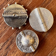 Load image into Gallery viewer, Silver, HillTribe, Circular, Charms, Pendant, Pure Silver, Hill Tribe, Thailand, Karen HillTribe, Beads, Metal, Hammered, Embossed, Pendants, 99.9%, Vietnam, Chasing, Hammer, Traditional Tools, Hand-Crafted, Artisans, Chasing Hammer, Silversmith, Ethnic, Jewellery, Earrings, Beaders, Bracelet, Necklace, Anklet, Tribal, Statement,