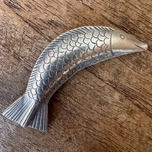 Load image into Gallery viewer, Silver, HillTribe, Fish, Pendant, Pure Silver, Hill Tribe, Thailand, Karen HillTribe, Beads, Metal, Hammered, Embossed, Pendants, 99.9%, Vietnam, Chasing, Hammer, Traditional Tools, Hand-Crafted, Artisans, Chasing Hammer, Silversmith, Ethnic, Jewellery, Earrings, Beaders, Bracelet, Necklace, Anklet, Tribal, Statement,