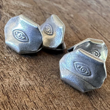 Load image into Gallery viewer, Silver, HillTribe, Hexagon, Charms, Pure Silver, Hill Tribe, Thailand, Silver Eye, Karen HillTribe, Beads, Metal, Charms, Hammered, Pendants, 99.9%, Vietnam, Chasing, Hammer, Traditional Tools, Hand-Crafted, Artisans, Chasing Hammer, Silversmith, Ethnic, Jewellery, Earrings, Beaders, Bracelet, Necklace, Anklet, Tribal, Statement,