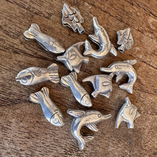 Load image into Gallery viewer, Silver, HillTribe, Fish, Pure Silver, Puff, Hill Tribe, Thailand, Karen HillTribe, Puff Fish, Beads, Metal, Charms, Pendants, 99.9%, Vietnam, Chasing, Hammer, Traditional Tools, Hand-Crafted, Artisans, Chasing Hammer, Silversmith, Ethnic, Jewellery, Beaders, Bracelet, Necklace, Anklet, Tribal, Statement,