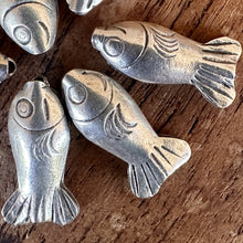 Load image into Gallery viewer, Silver, HillTribe, Fish, Pure Silver, Hill Tribe, Thailand, Karen HillTribe, Beads, Metal, Charms, Pendants, 99.9%, Vietnam, Chasing, Hammer, Traditional Tools, Hand-Crafted, Artisans, Chasing Hammer, Silversmith, Ethnic, Jewellery, Beaders, Bracelet, Necklace, Anklet, Tribal, Statement,