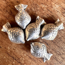 Load image into Gallery viewer, Silver, HillTribe, Fish, Pure Silver, Puff, Hill Tribe, Thailand, Karen HillTribe, Puff Fish, Beads, Metal, Charms, Pendants, 99.9%, Vietnam, Chasing, Hammer, Traditional Tools, Hand-Crafted, Artisans, Chasing Hammer, Silversmith, Ethnic, Jewellery, Beaders, Bracelet, Necklace, Anklet, Tribal, Statement,