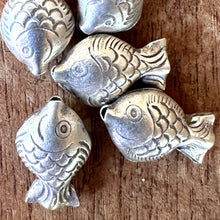 Load image into Gallery viewer, Silver, HillTribe, Fish, Pure Silver, Puff, Hill Tribe, Thailand, Karen HillTribe, Puff Fish, Beads, Metal, Charms, Pendants, 99.9%, Vietnam, Chasing, Hammer, Traditional Tools, Hand-Crafted, Artisans, Chasing Hammer, Silversmith, Ethnic, Jewellery, Beaders, Bracelet, Necklace, Anklet, Tribal, Statement,