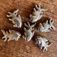 Load image into Gallery viewer, Silver, HillTribe, Tropical, Fish, Pure Silver, Hill Tribe, Thailand, Karen HillTribe, Beads, Metal, Charms, Pendants, 99.9%, Vietnam, Chasing, Hammer, Traditional Tools, Hand-Crafted, Artisans, Chasing Hammer, Silversmith, Ethnic, Jewellery, Beaders, Bracelet, Earrings, Necklace, Anklet, Tribal, Statement,