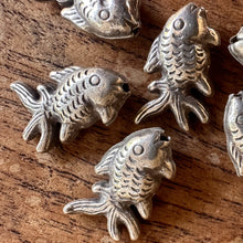 Load image into Gallery viewer, Silver, HillTribe, Tropical, Fish, Pure Silver, Hill Tribe, Thailand, Karen HillTribe, Beads, Metal, Charms, Pendants, 99.9%, Vietnam, Chasing, Hammer, Traditional Tools, Hand-Crafted, Artisans, Chasing Hammer, Silversmith, Ethnic, Jewellery, Beaders, Bracelet, Earrings, Necklace, Anklet, Tribal, Statement,
