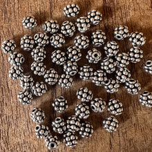 Load image into Gallery viewer, Sterling Silver, India, 925, Granulated, Oval Berry Beads, Bali-Style, Metal, Beads, Silver, Spacers, Dangle, Charms, Pendants, Crafted, Silversmiths, Jewellery, Indian, Ethnic, Tribal, Bracelets, Earrings, Necklaces, Copper, Zinc, Nickel,