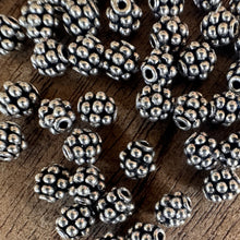 Load image into Gallery viewer, Sterling Silver, India, 925, Granulated, Oval Berry Beads, Bali-Style, Metal, Beads, Silver, Spacers, Dangle, Charms, Pendants, Crafted, Silversmiths, Jewellery, Indian, Ethnic, Tribal, Bracelets, Earrings, Necklaces, Copper, Zinc, Nickel,