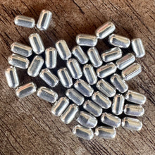 Load image into Gallery viewer, Sterling Silver, India, 925, Pill Capsule Beads, 5mm, Multi-Strand, Metal, Beads, Silver, Dangle, Charms, Pendants, Crafted, Silversmiths, Jewellery, Indian, Ethnic, Tribal, Bracelets, Earrings, Necklaces, Copper, Zinc, Nickel,